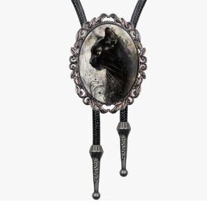 Stunning Black Cat Bolo Tie
